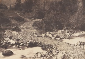 Parisli şelalesinden dönerken alınan kayrak köprü, Luchon, 1853. by Joseph Vigier