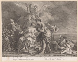 Naxos adasında Bacchus ve Ariadne by Joseph Wagner (possibly)