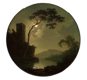 Tepedeki Kale ile Göl by Joseph Wright of Derby