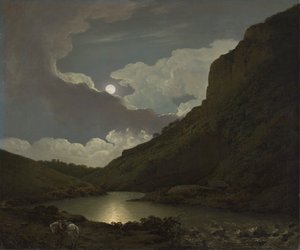 Moonlight tarafından Matlock Tor by Joseph Wright of Derby