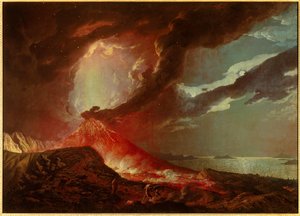 1776'da Napoli Körfezi'ndeki adalarla Vesuve püskürmesi Derby'den Joseph Wright (1734-1797) 1776 Özel koleksiyon