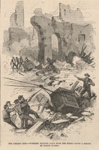 Harabelerden Kasa Taşıyan İşçiler, Frank Leslies Illustrated Gazetesinden çizim, 1871 by Joseph after Becker