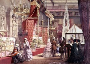 Büyük Sergi: Pugin tarafından tasarlanan Medieval Court, 1851 (ayrıca bkz. 205263) by Joseph after Nash