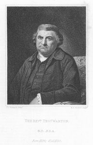 Muhterem Thomas Warton, İngiliz edebiyat tarihçisi eleştirmeni ve şair (gravür) by Joshua (after) Reynolds