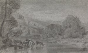 Sığır Sulama ile Manzara by Joshua Cristall