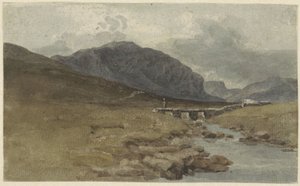 Landschap bij Llyn Ogwen, Caernarvonshire (Galler) by Joshua Cristall