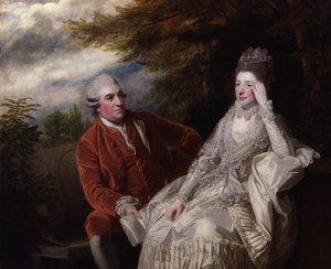 David Garrick; Eva Maria Garrick, kızlık soyadı Veigel by Joshua Reynolds