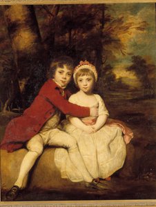 John Parker ve kız kardeşi Theresa Sevgiyle ayakta duran bir erkek ve kız kardeş çocukları. Joshua Reynolds (1723-1792) tarafından yapılan boyama by Joshua Reynolds