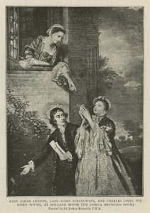 Leydi Sarah Lennox, Leydi Susan Strangways ve Charles James Fox gençken, Holland House'da by Joshua Reynolds