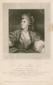 Bayan Sarah Siddons, aktris, Trajik İlham Perisi karakterinde by Joshua Reynolds