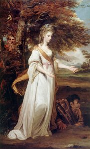 Sayın Bayan Tollemache 'Miranda' olarak by Joshua Reynolds