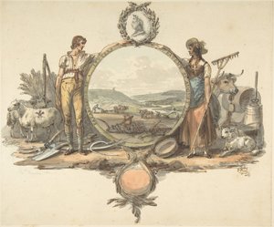 Bir Frontispiece için Tasarım, ca. 1793. by Josiah Boydell