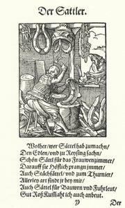 Saddler (gravür) by Jost (after) Amman
