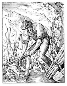 The Winegrower (lito) (s/b fotoğraf) by Jost (after) Amman