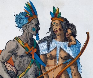 Perulu Kızılderililer, gravür Jost Amman (1539-1591) by Jost Amman