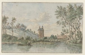 Brüksel yakınlarındaki Huis Kluys ile manzara by Josua de Grave (attributed to)