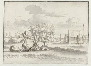 Leuven yakınlarındaki Willem III Ordusu'nun bir karargahının görünümü by Josua de Grave