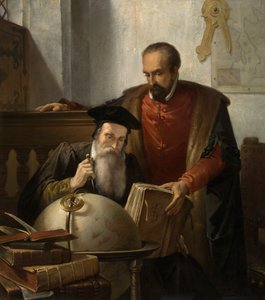 Mercator ve Ortelius (tuval üzerine yağlıboya) by Jozef (1816 88) Bellemans
