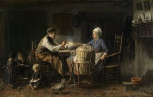 Tutumlu Yemek (tuval üzerine yağlı boya) by Jozef (1824 1911) Israels
