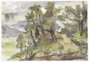 Ormanlık tepelik manzara by Jozef Israëls