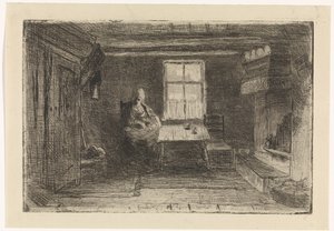 Anne ve çocuk ile iç by Jozef Israëls