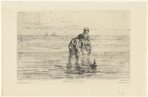 Sahilde bir tekne ile oynayan çocuklar Enfants sur la plage (nesnedeki başlık) by Jozef Israëls
