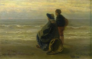 Deniz Kıyısında Anne ve Çocuk, c. 1890. by Jozef Israëls