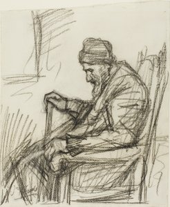 Oturan Yaşlı Adam by Jozef Israëls