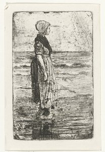 Sahilde duran kadın by Jozef Israëls