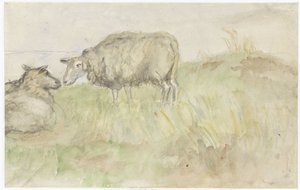 iki koyun by Jozef Israëls