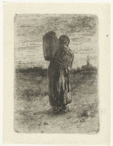 Sırtında sepet olan kadın by Jozef Israëls