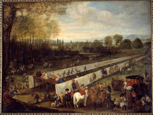 La chasse de tabladillo a Aranjuez Tablosu Juan Bautista del Mazo (1612-1667) 17. yüzyıl Madrid, Musee du Prado by Juan Bautista Martinez del (attr. to) Mazo
