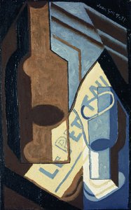 Şişe ve Cam; Şişe ve Bardak, 1921 by Juan Gris