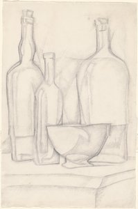 Şişeler ve Kase by Juan Gris