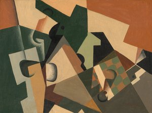 Cam ve Dama Tahtası, c. 1917. by Juan Gris