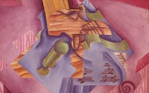 Juan Gris (1887-1927) tarafından keman ve cam ile natürmort, tuval üzerine yağlıboya, 46x73 cm by Juan Gris