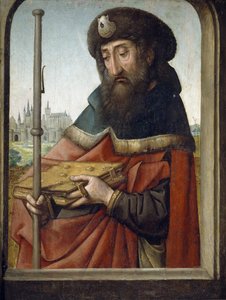 Jacques de Zebedee veya Jacques le Majeur veya aziz Jacques - Hacı olarak Yaşlı James - Juan de Flandes (Jean de Flandres) (yaklaşık 1465-1519) tarafından yapılan tablo - yaklaşık 1507 - Ahşap üzerine yağlı boya - 49x37 cm- Museo del Prado, Madrid