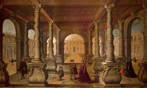 Philip IV ve Kraliçesi Sütunlu, 1630 dolayları (tuval üzerine yağlıboya) by Juan de la Corte