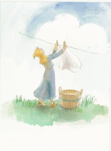 Çamaşır asan bir ortaçağ kızı, 2004.