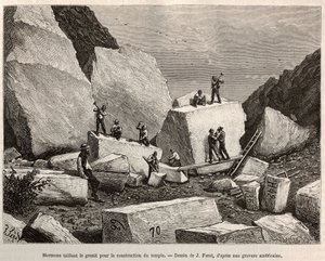 Tapınak inşaatı için Mormon oyma granit. J.Ferat