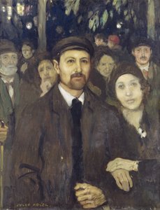 Cafe Victor'da Bir Akşam (tuval üzerine yağlıboya) by Jules Adler