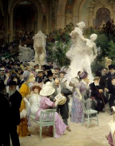 Belle epoque: “” Salon des artistes francais'in bir cuması””” Paris'teki Grand Palais'deki sanat sergisi sırasında Mondanitler. Detay. Jules Alexandre Grun (1868-1934) 1911 Rouen tarafından yapılan tablo. güzel Sanatlar Müzesi by Jules Alexandre Gruen or Grun