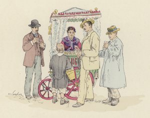 Fuarda limonata satıcısı (renkli litho) by Jules Arsene (after) Garnier