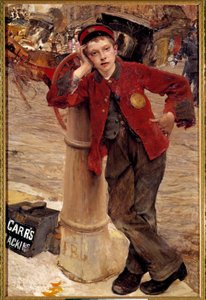 Küçük İngiliz Ayakkabı Parlatıcı Tablo Jules Bastien Lepage (1848-1884) 1882 Güneş. 0,89x1,32 m Paris, Dekoratif Sanatlar