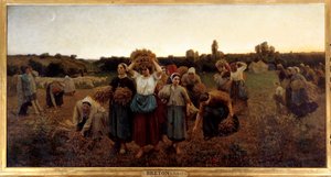 Le rappel des glaneuses Resim Jules Breton (1827-1906) 1859 Güneş. 0,9x1,76 m Paris, musee d