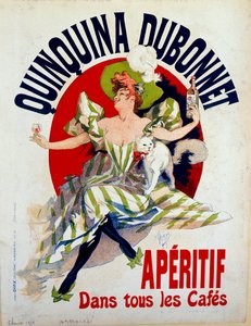 Quinquina Dubonnet “” Aperitif dans tous les cafes””” için reklam. Jules Cheret