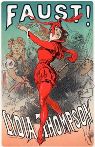 Sanat. Eğlence. Mephisto rolünde dansçı Lydia Thompson. Jules Cheret