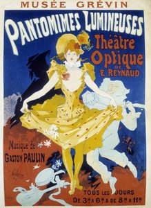 Dancer and musician - poster for the luminous pantomimes of Reynaud and Paulin at the Grévin museum by Jules Cheret, late 19th century by Jules Cheret