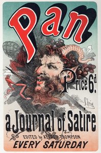 Edebiyat. Pan, hiciv gazetesi. Poster Jules Cheret, İngiltere, 1880 dolayları (poster) by Jules Cheret