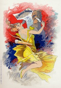 Edebiyat. Le Courrier Francais gazetesi. Alegori Jules Cheret, Fransa, 1890 dolayları (poster) by Jules Cheret